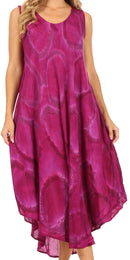Sakkas Rocio Women's Sleeveless Caftan Beach Cover up Dress Casual Relaxed Tie dye