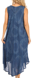 Sakkas Rocio Women's Sleeveless Caftan Beach Cover up Dress Casual Relaxed Tie dye