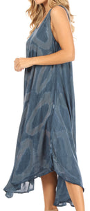 Sakkas Rocio Women's Sleeveless Caftan Beach Cover up Dress Casual Relaxed Tie dye