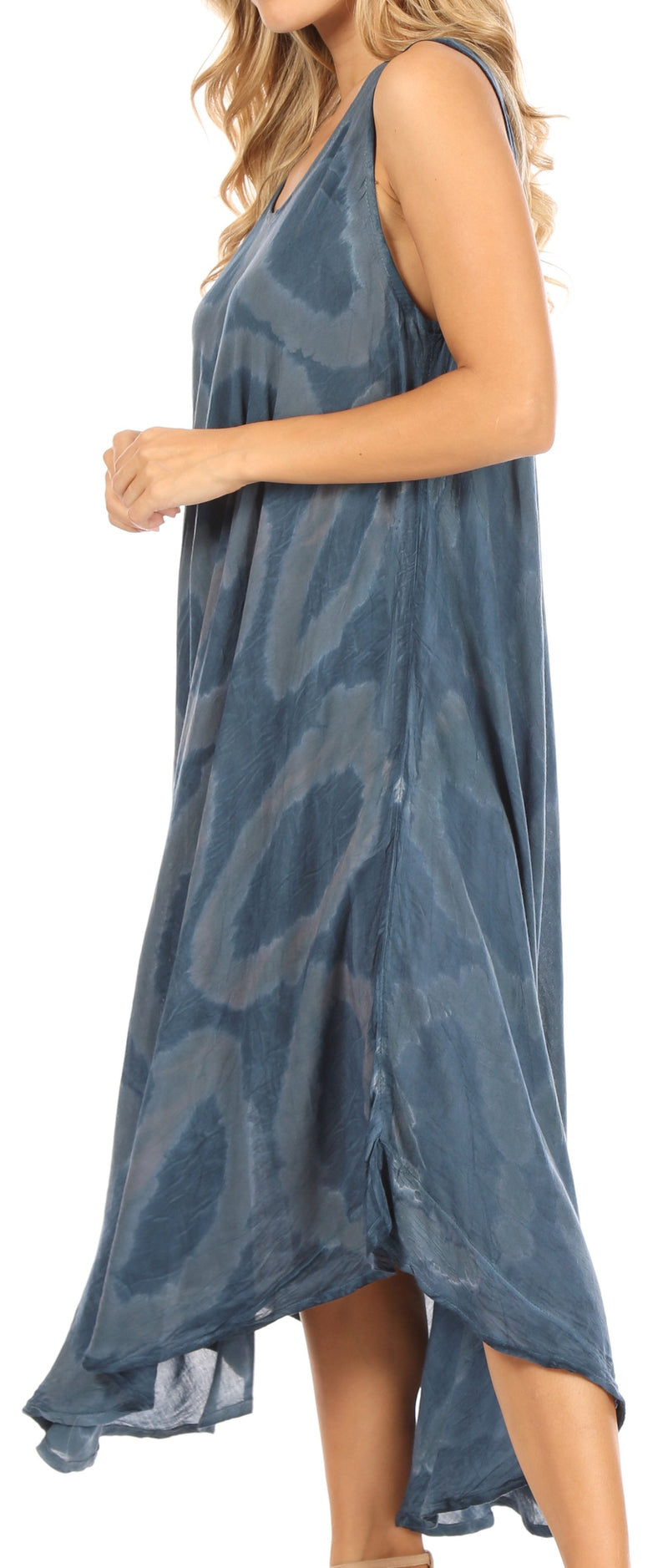Sakkas Rocio Women's Sleeveless Caftan Beach Cover up Dress Casual Relaxed Tie dye