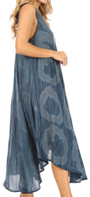 Sakkas Rocio Women's Sleeveless Caftan Beach Cover up Dress Casual Relaxed Tie dye