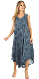 Sakkas Rocio Women's Sleeveless Caftan Beach Cover up Dress Casual Relaxed Tie dye