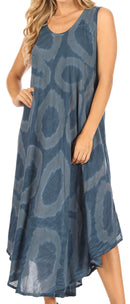 Sakkas Rocio Women's Sleeveless Caftan Beach Cover up Dress Casual Relaxed Tie dye