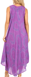 Sakkas Rocio Women's Sleeveless Caftan Beach Cover up Dress Casual Relaxed Tie dye
