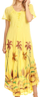 Sakkas Irem Women  Everyday Caftan Long Dress Kaftan with Corset and Lace Sleeves