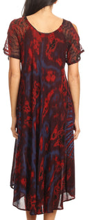 Sakkas Ada Women Cold Shoulder Caftan Relax Long Maxi Dress on Tie-dye with Corset