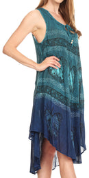 Sakkas Etta Women's Sleeveless Casual Summer Maxi Loose Fit Tie Dye Long Dress