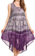 Sakkas Etta Women's Sleeveless Casual Summer Maxi Loose Fit Tie Dye Long Dress  #color_19107-C2