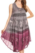 Sakkas Etta Women's Sleeveless Casual Summer Maxi Loose Fit Tie Dye Long Dress  #color_19107-C6