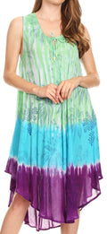 Sakkas Etta Women's Sleeveless Casual Summer Maxi Loose Fit Tie Dye Long Dress  #color_C-1
