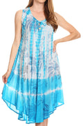 Sakkas Etta Women's Sleeveless Casual Summer Maxi Loose Fit Tie Dye Long Dress  #color_C-4
