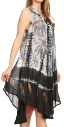 Sakkas Etta Women's Sleeveless Casual Summer Maxi Loose Fit Tie Dye Long Dress