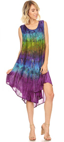 Sakkas Mita Women's Midi Loose Sleeveless Casual Sundress Tank Dress Cover-up