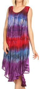 Sakkas Mita Women's Midi Loose Sleeveless Casual Sundress Tank Dress Cover-up