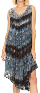 Sakkas Mita Women's Midi Loose Sleeveless Casual Sundress Tank Dress Cover-up