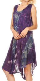 Sakkas Mita Women's Midi Loose Sleeveless Casual Sundress Tank Dress Cover-up