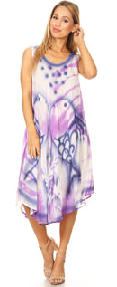 Sakkas Mita Women's Midi Loose Sleeveless Casual Sundress Tank Dress Cover-up