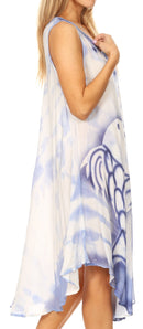 Sakkas Mita Women's Midi Loose Sleeveless Casual Sundress Tank Dress Cover-up