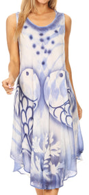 Sakkas Mita Women's Midi Loose Sleeveless Casual Sundress Tank Dress Cover-up