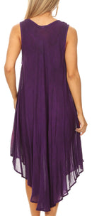 Sakkas Mita Women's Midi Loose Sleeveless Casual Sundress Tank Dress Cover-up