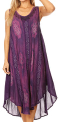 Sakkas Mita Women's Midi Loose Sleeveless Casual Sundress Tank Dress Cover-up#color_C-2