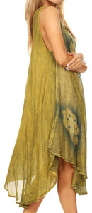 Sakkas Mita Women's Midi Loose Sleeveless Casual Sundress Tank Dress Cover-up