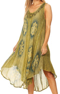 Sakkas Mita Women's Midi Loose Sleeveless Casual Sundress Tank Dress Cover-up#color_C-4