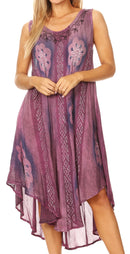 Sakkas Mita Women's Midi Loose Sleeveless Casual Sundress Tank Dress Cover-up