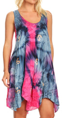 Sakkas Artemi Women's Casual Short Tie-dye Sleeveless Loose Tank Dress Cover-up