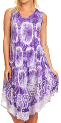 Sakkas Kora Women's Casual Sleeveless Swing Midi Summer Dress Tank Dress Cover-up#color_18151-Purple