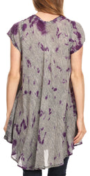 Sakkas Gilda Women's Summer Casual Short/ Long Sleeve Swing Dress Tunic Cover-up