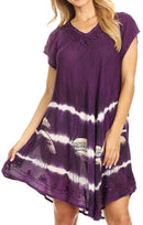 Sakkas Gilda Women's Summer Casual Short/ Long Sleeve Swing Dress Tunic Cover-up