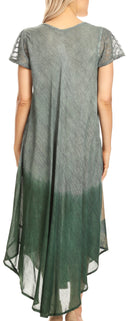 Sakkas Jonna Women's Short Sleeve Maxi Tie Dye Batik Long Casual Dress