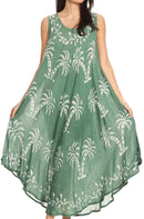 Sakkas Irene Women's Casual Tie-dye Maxi Summer Sleeveless Loose Fit Tank Dress