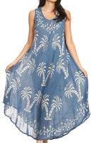 Sakkas Irene Women's Casual Tie-dye Maxi Summer Sleeveless Loose Fit Tank Dress