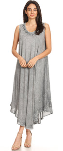 Sakkas Irene Women's Casual Tie-dye Maxi Summer Sleeveless Loose Fit Tank Dress