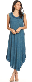 Sakkas Irene Women's Casual Tie-dye Maxi Summer Sleeveless Loose Fit Tank Dress