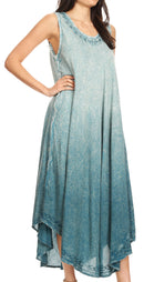 Sakkas Irene Women's Casual Tie-dye Maxi Summer Sleeveless Loose Fit Tank Dress