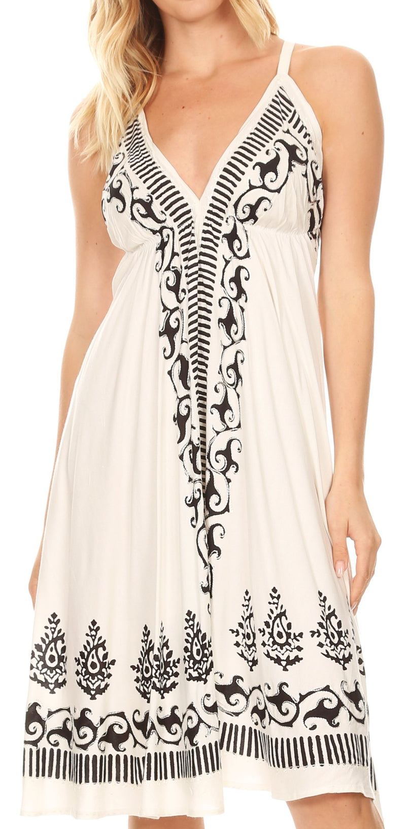 Sakkas Mari Women's Casual Beach Summer Sleeveless Sundress Adjustable Strap Dress