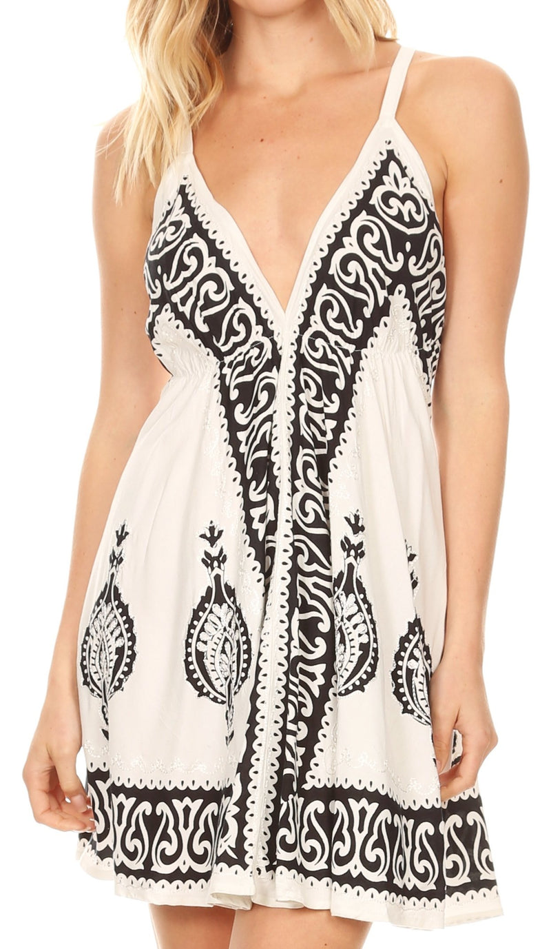 Sakkas Mari Women's Casual Beach Summer Sleeveless Sundress Adjustable Strap Dress