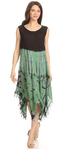 Sakkas Dori Women's Long Sleeves Casual Loose Swing Midi Dress Caftan Cover-up