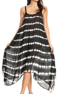Sakkas Lorella Women's Spaghetti Strap Casual Summer Sleeveless Dress  #color_Black