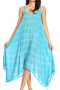 Sakkas Lorella Women's Spaghetti Strap Casual Summer Sleeveless Dress  #color_Turquoise