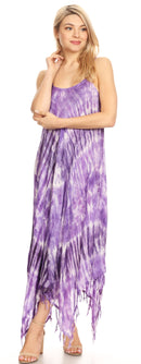Sakkas Jass Women's Spaghetti Strap Casual Summer Sleeveless Tie-dye Dress