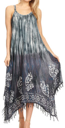 Sakkas Jass Women's Spaghetti Strap Casual Summer Sleeveless Tie-dye Dress