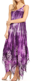 Sakkas Jass Women's Spaghetti Strap Casual Summer Sleeveless Tie-dye Dress