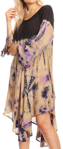 Sakkas Lara Women's Casual Fringe Loose Maxi Sleeveless Dress Caftan Cover-up