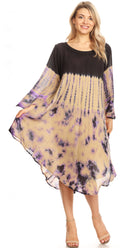 Sakkas Lara Women's Casual Fringe Loose Maxi Sleeveless Dress Caftan Cover-up