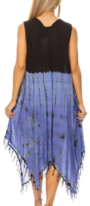 Sakkas Lara Women's Casual Fringe Loose Maxi Sleeveless Dress Caftan Cover-up