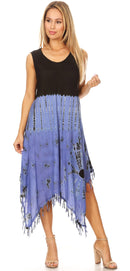 Sakkas Lara Women's Casual Fringe Loose Maxi Sleeveless Dress Caftan Cover-up